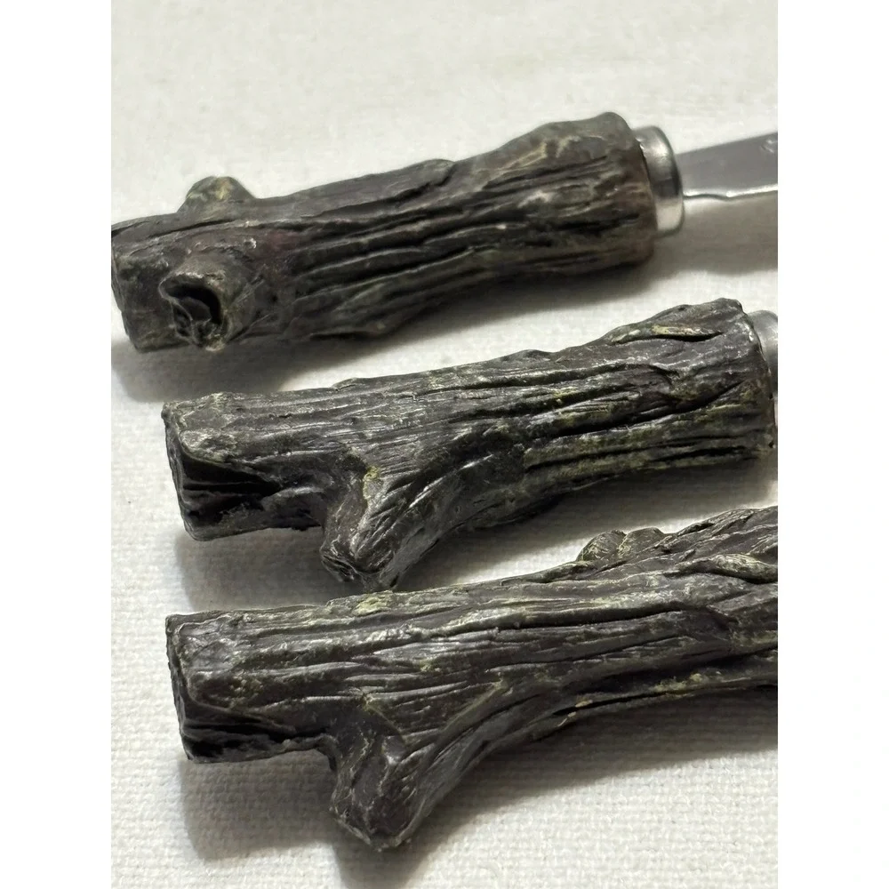Set of 3 Cheese Spreaders, Boston Warehouse, Stainless, Log Handles